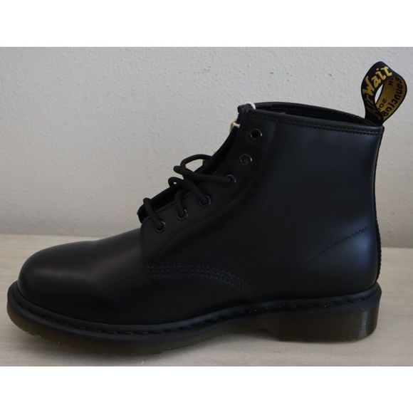 Dr. Martens Men 11 Women 12 Black 101 YS Smooth Leather Lace-Up Ankle Boots - Picture 11 of 12